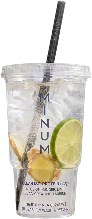 MINUM clear iso-protein formula with ginger and lime